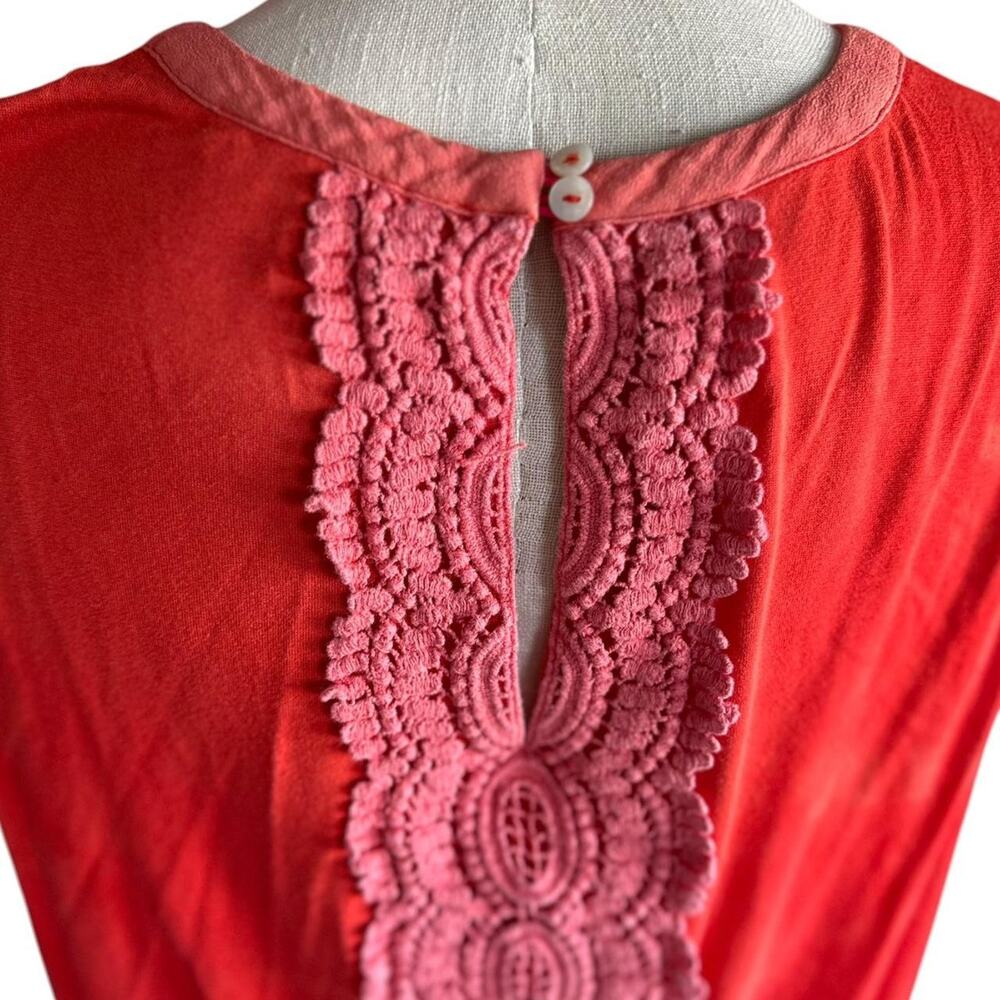 Womens Tank Top Side Medium Upcycled Orange Tie Dye Flowy Summer Hippie Fun - Picture 5 of 8